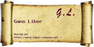 Gans Libor névjegykártya